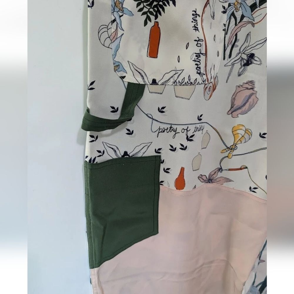 Tory Burch 100% Silk Floral Wide-Leg Cargo Patchwork Trousers Pants Size 6 - Picture 7 of 16